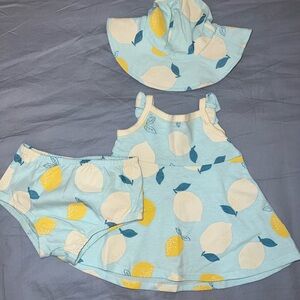 Carter's Blue and Yellow Lemon Print Kids Matching Set